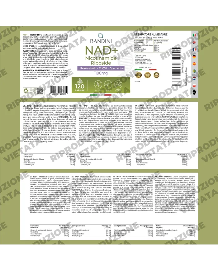 NAD+ Liposomiale - 120 Capsule